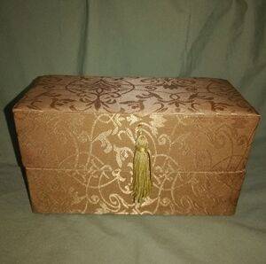 Vintage Mid Century Modern Satin Gift Box With Poem Inside